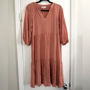 Gibson & Latimer Boho Flowy Peasant Dress Women’s Small - Rust